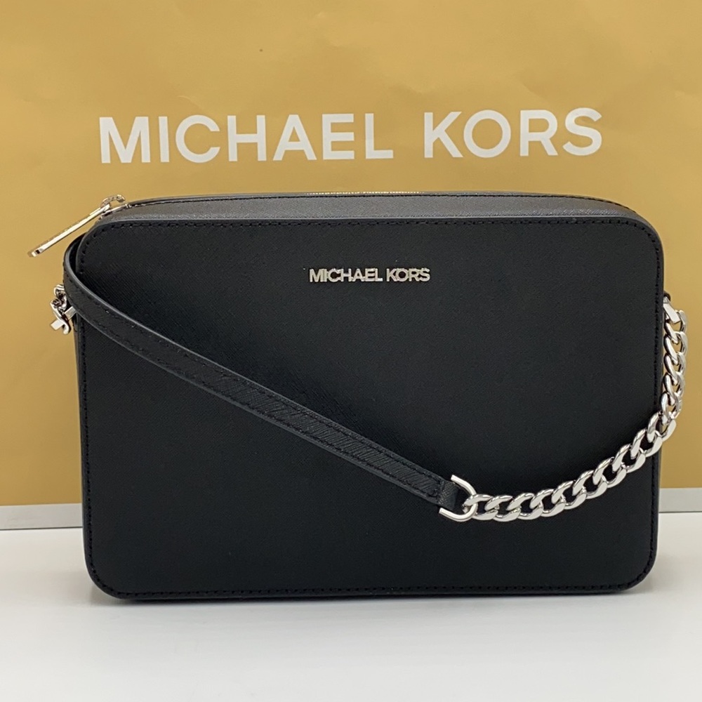 MICHAEL KORS JST LARGE EAST WEST CROSSBODY BLACK